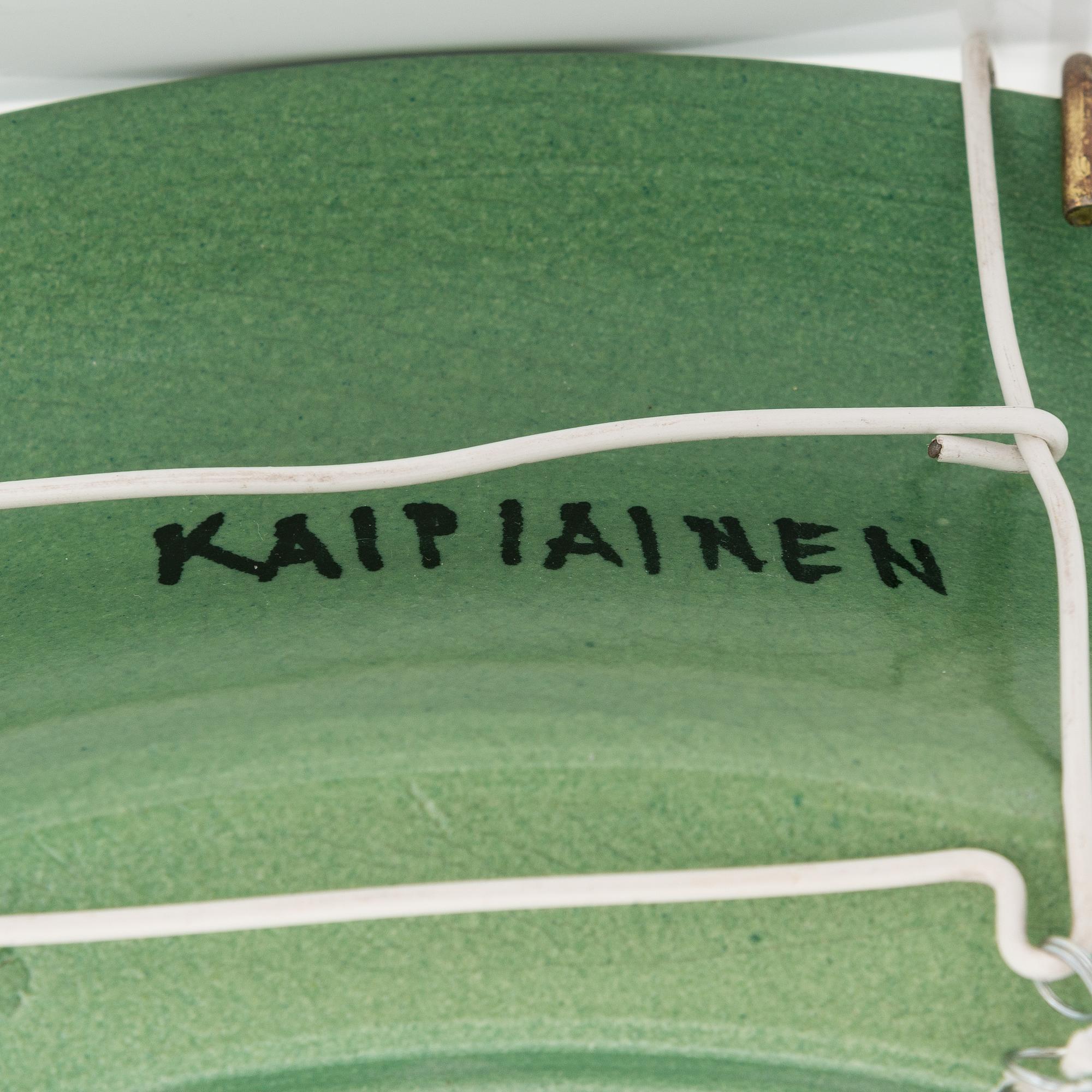 Birger Kaipiainen, a decorative ceramic plate signed Kaipiainen.