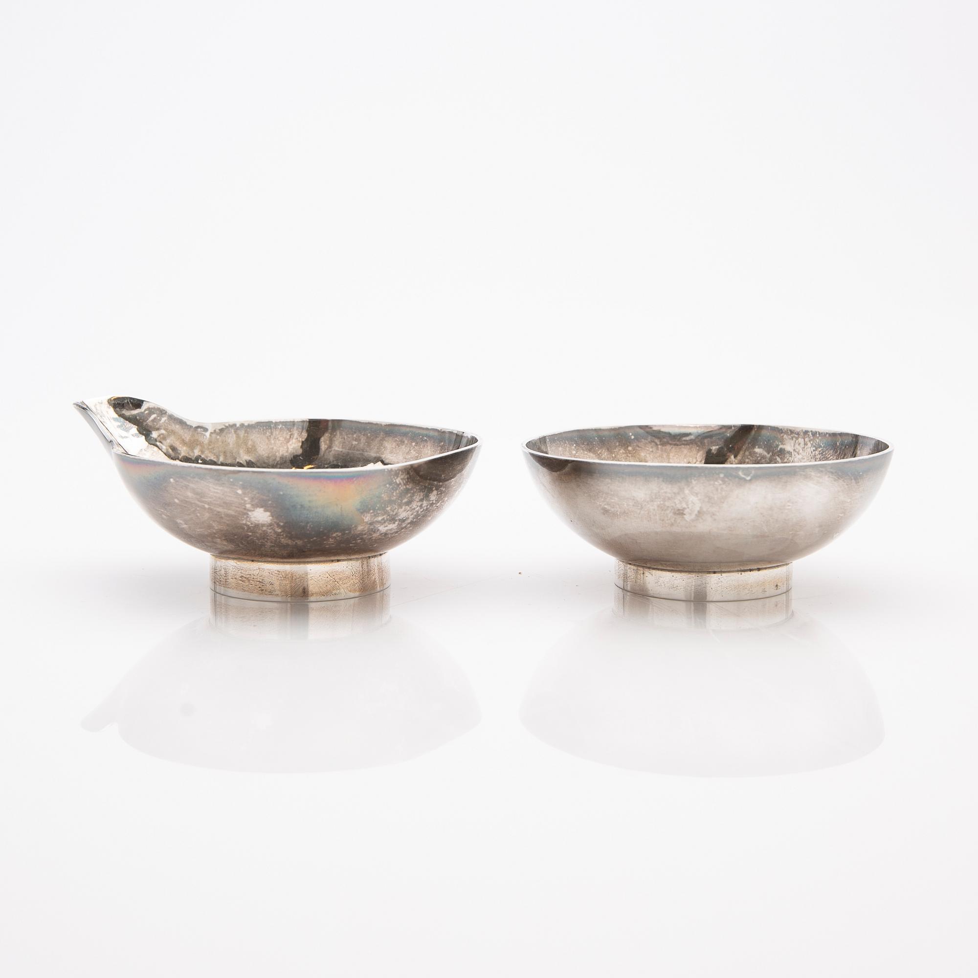 Elon Arenhill, Bowls, 2 pcs, sterling silver, Malmö, 1993.