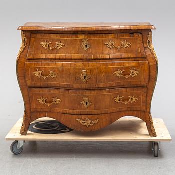 A Swedish Rococo chest of drawers, second half of the 18th century.