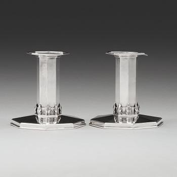 35. A pair of Atelier Borgila sterling candlesticks, Stockholm 1933.