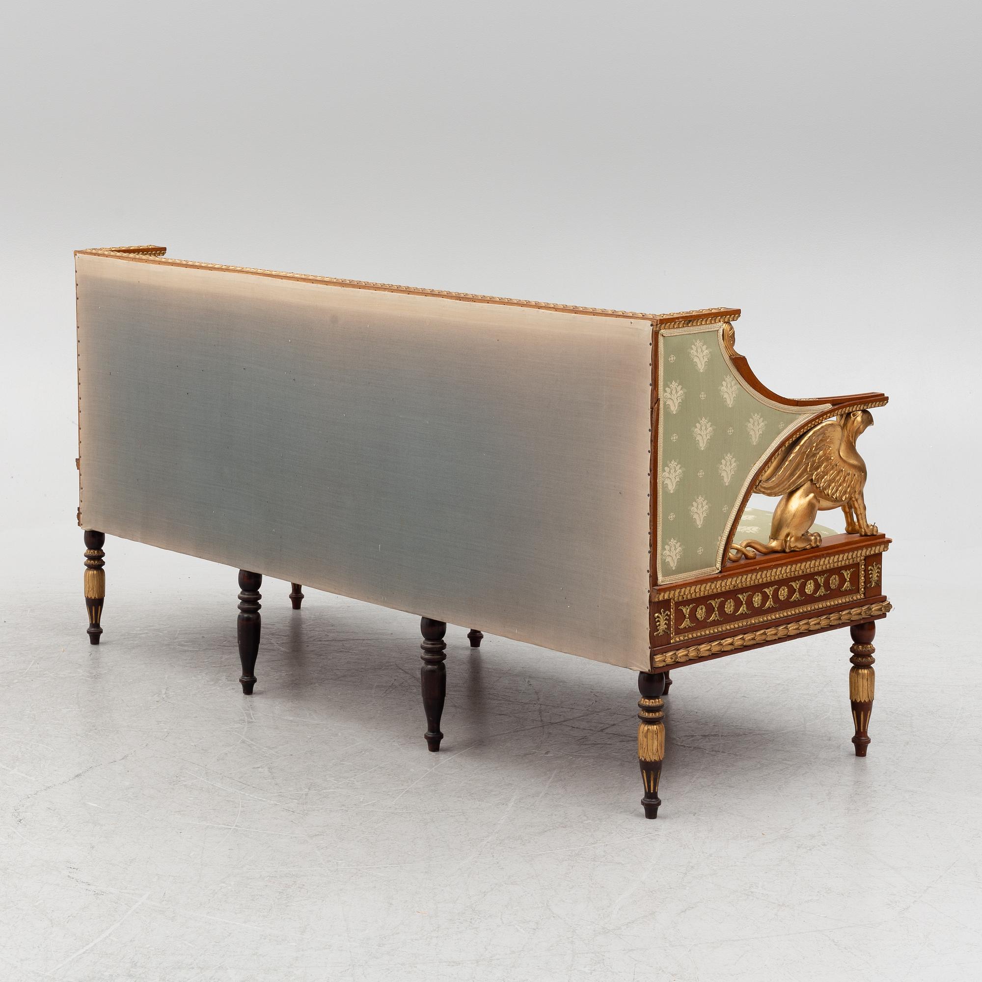 An Empire style sofa, first half of the 20th century.