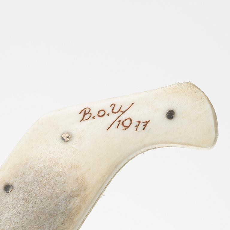 Bengt Olaf Unga, half-horn knife, signed and dated 1977.