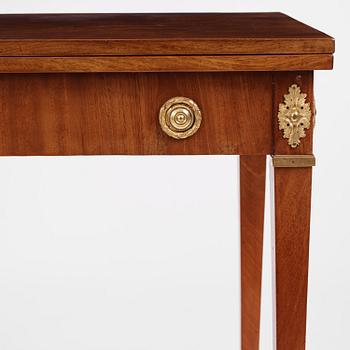 A Gustavian mahogany games table by Georg Haupt (master in Stockholm 1770-84).