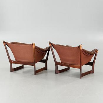 Three "Trega" lounge chairs, designed by Tormod Alnæs for Sørliemøbler, second half of the 20th century.