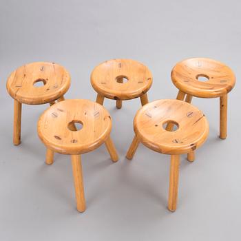 Bertel Gardberg, A set of five 1960s stools for Normark Finnmade.