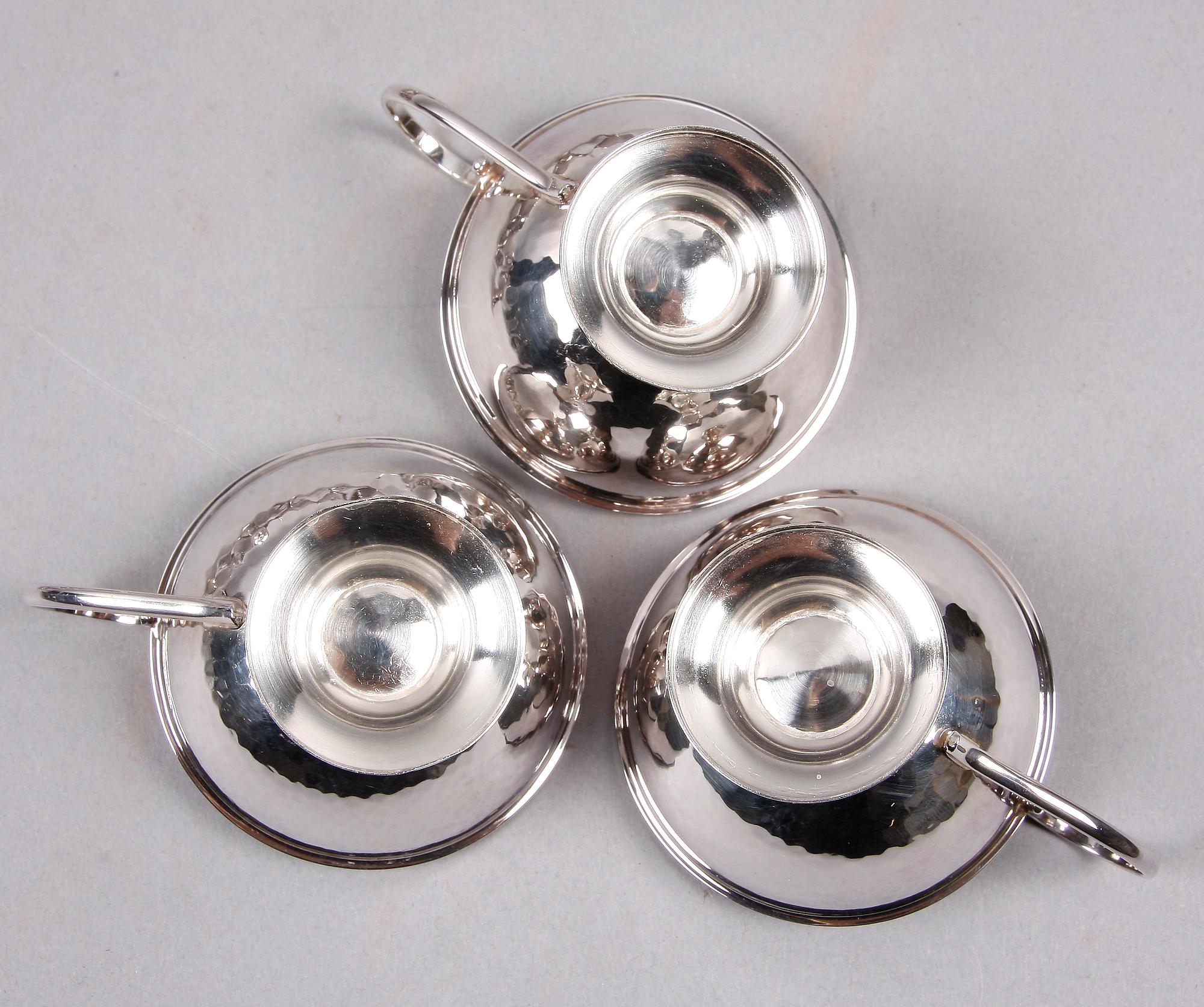 PUNCHMUGGAR, 12 st, silver. Ceson, Göteborg, 1980.