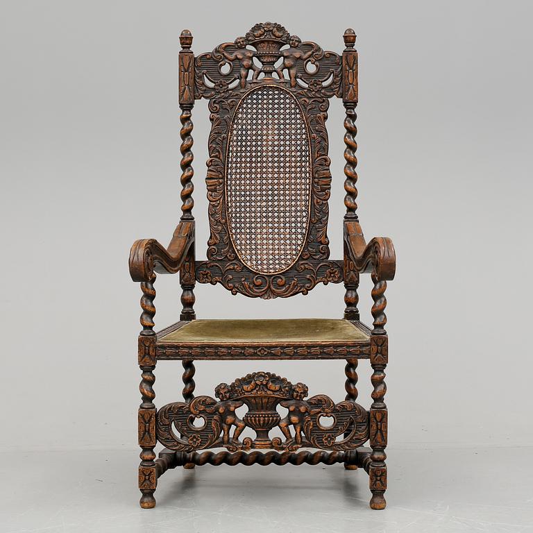 KARMSTOL, barockstil, omkring sekelskiftet 1900.