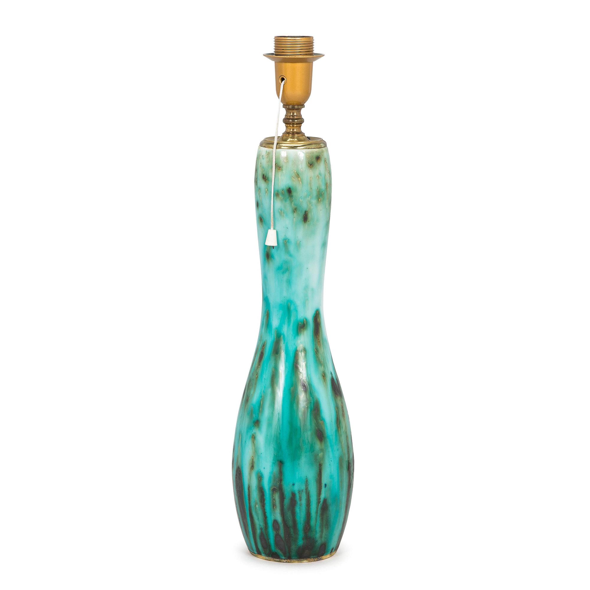 Friedl Holzer-Kjellberg, a ceramic tablelamp, signed Arabia -F.H.Kj.-.