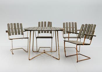 TRÄDGÅRDSMÖBEL, 5 delar, Grythyttan, 1900-talets mitt.