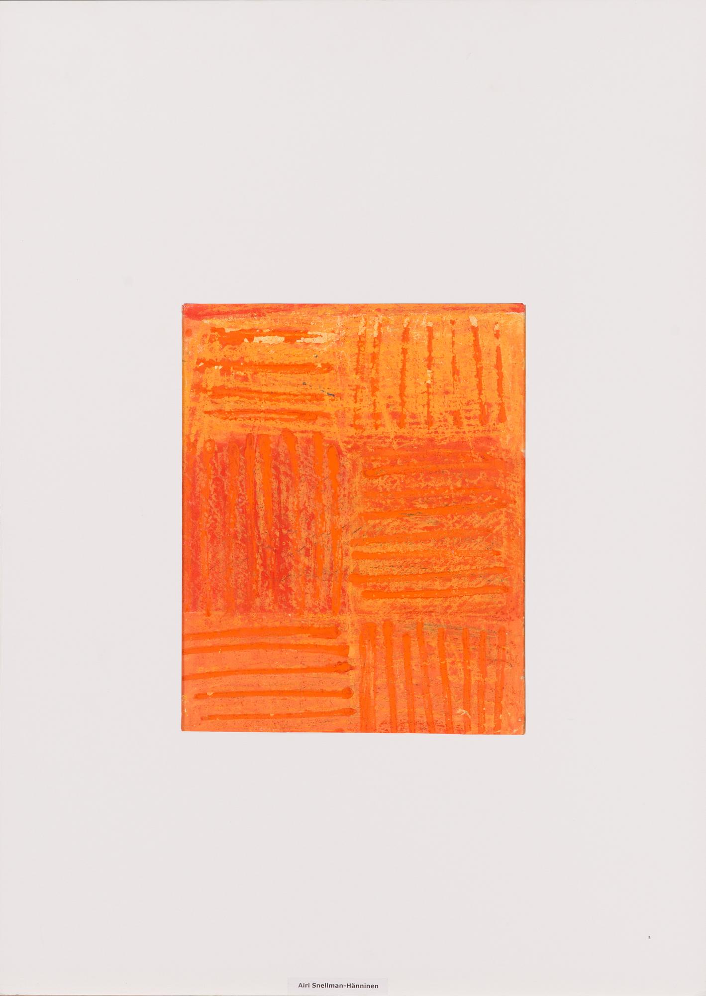Airi Snellman-Hänninen, an original draft for a rug, mixed media, signed Airi Snellman- Hänninen -59 andstamp signature.