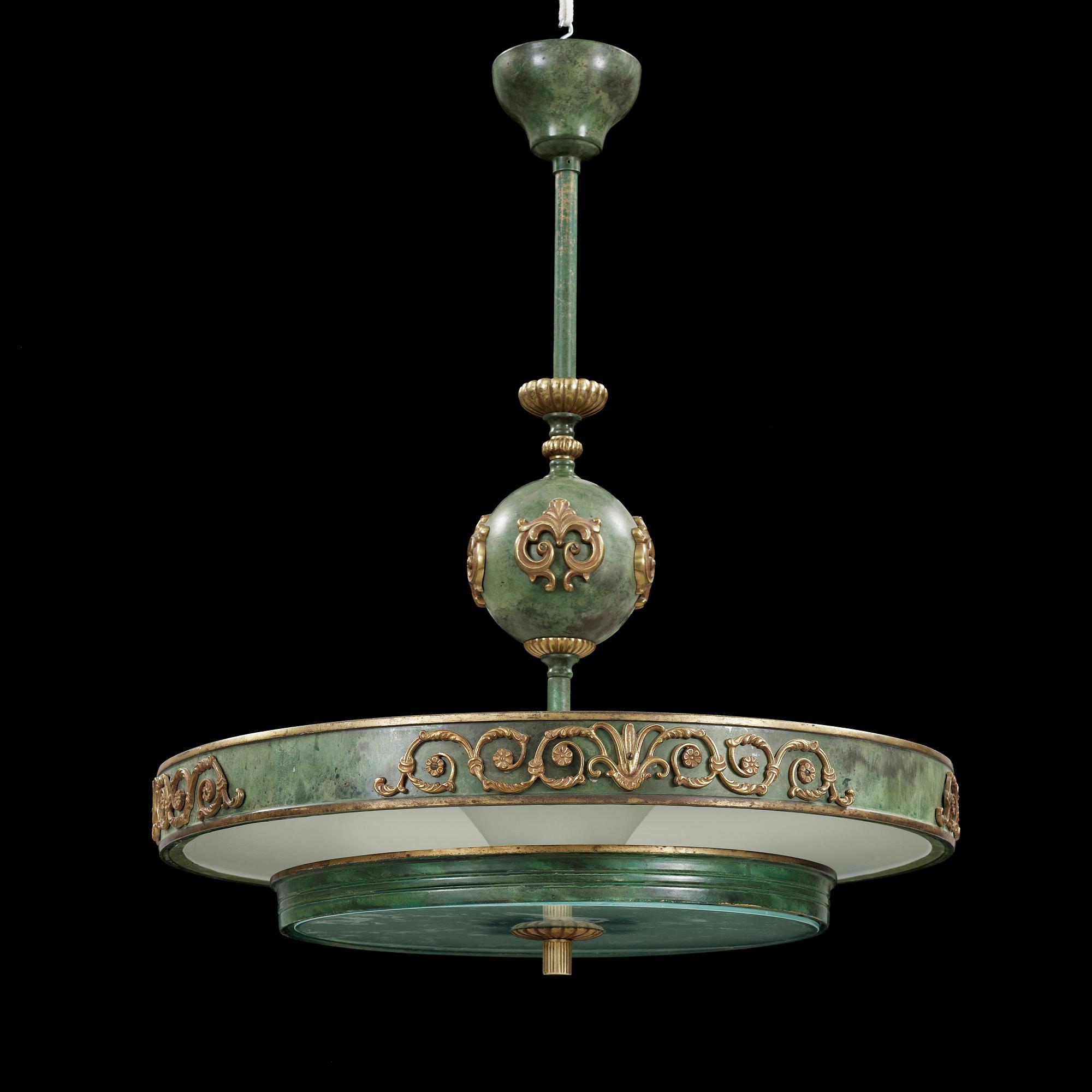 TAKLAMPA, art deco, 1920/1930-tal. Höjd ca 77 cm.