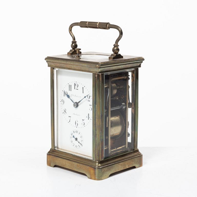 A carriage clock, in case, Linderoth Stockholm, 20th century.