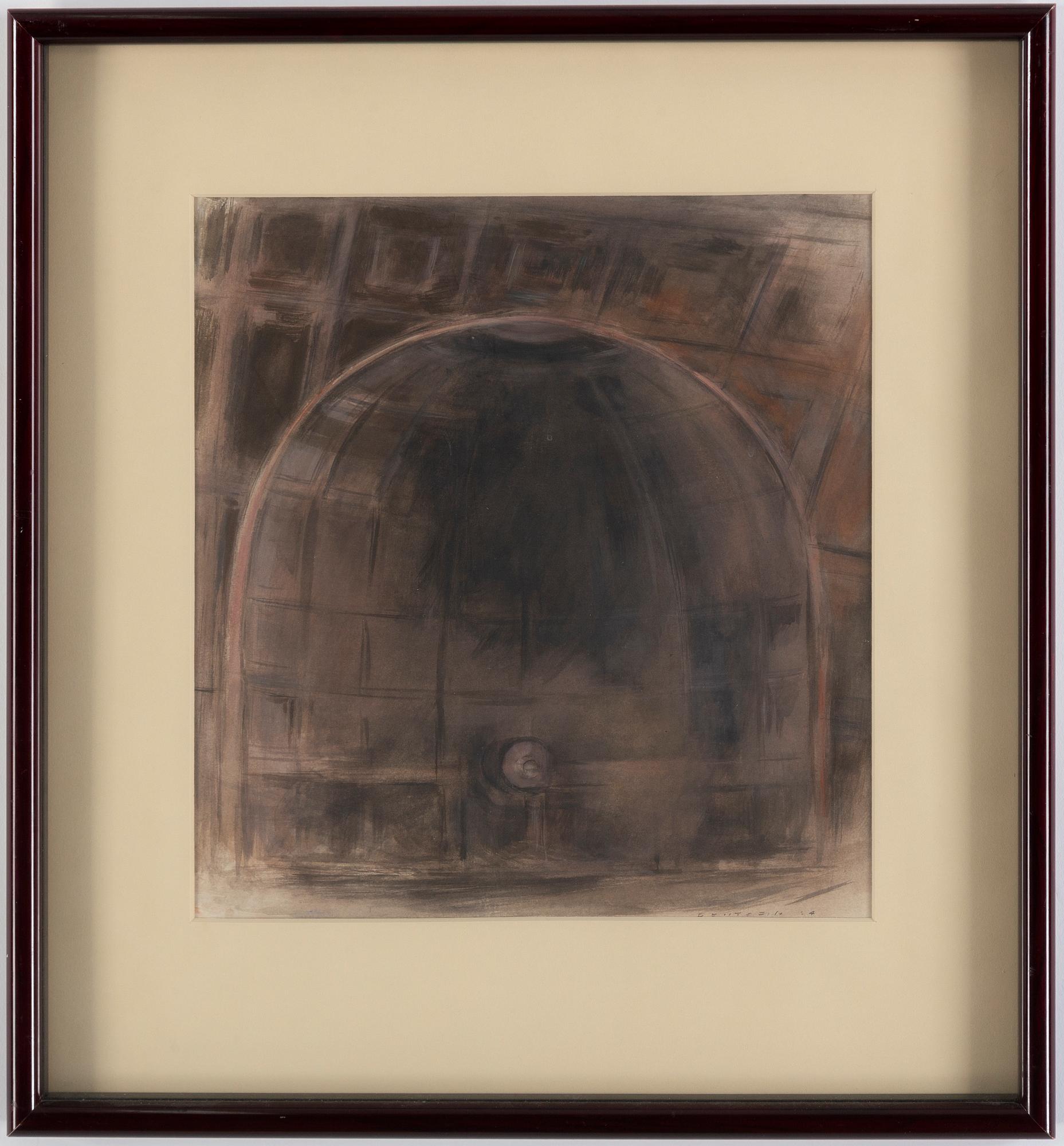David Deutsch, mixed media on paper, signed.