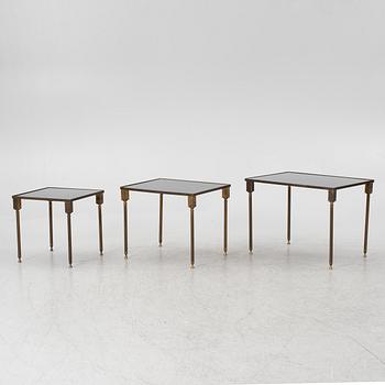 A three.piece nesting table, second half of the 20th century.