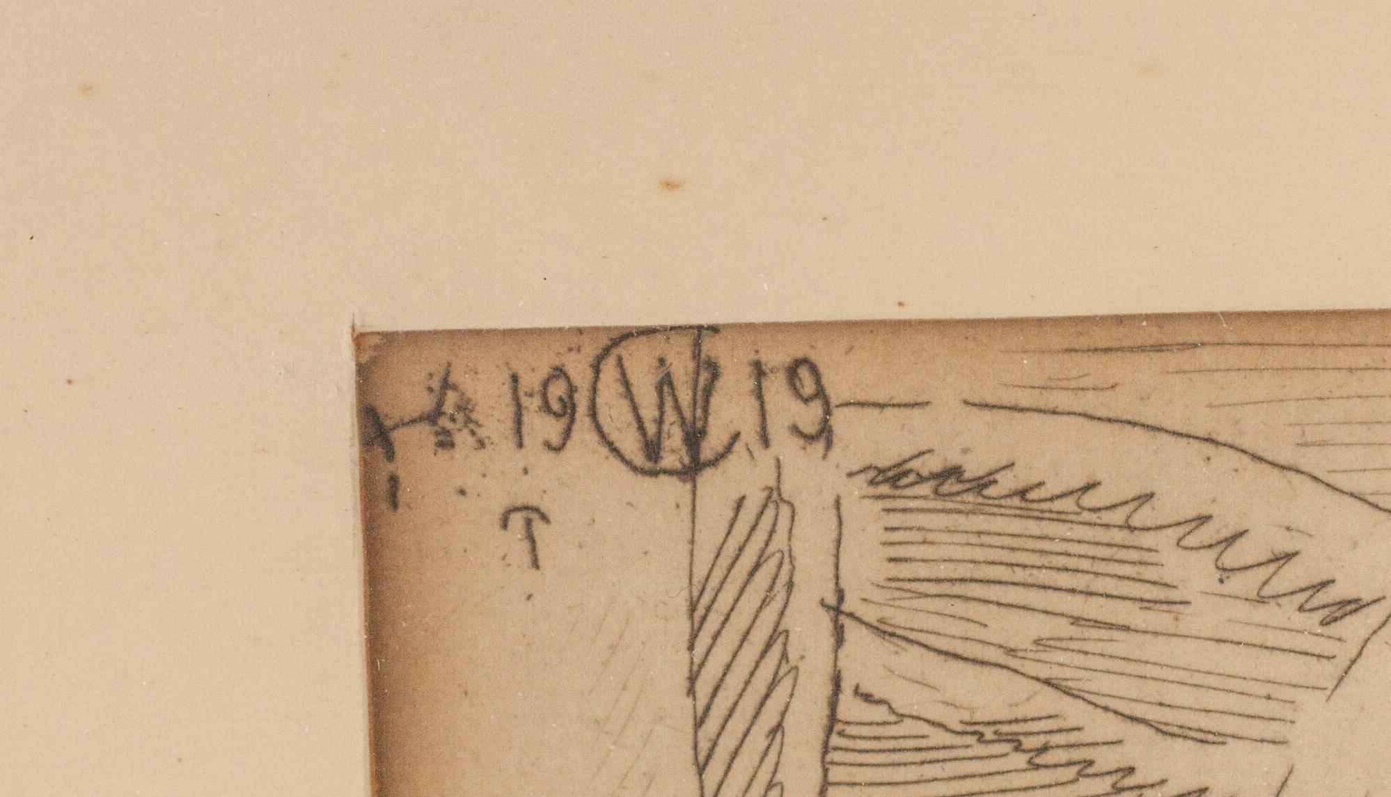 CARL WILHELMSON,  etsning. Signerad och daterad  1919 i trycket.