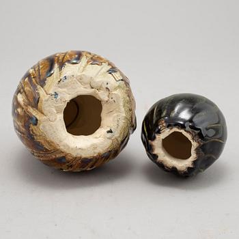 Bengt Berglund, skulpturer, 2 st, stengods, Gustavsberg, 1960/1970-tal.