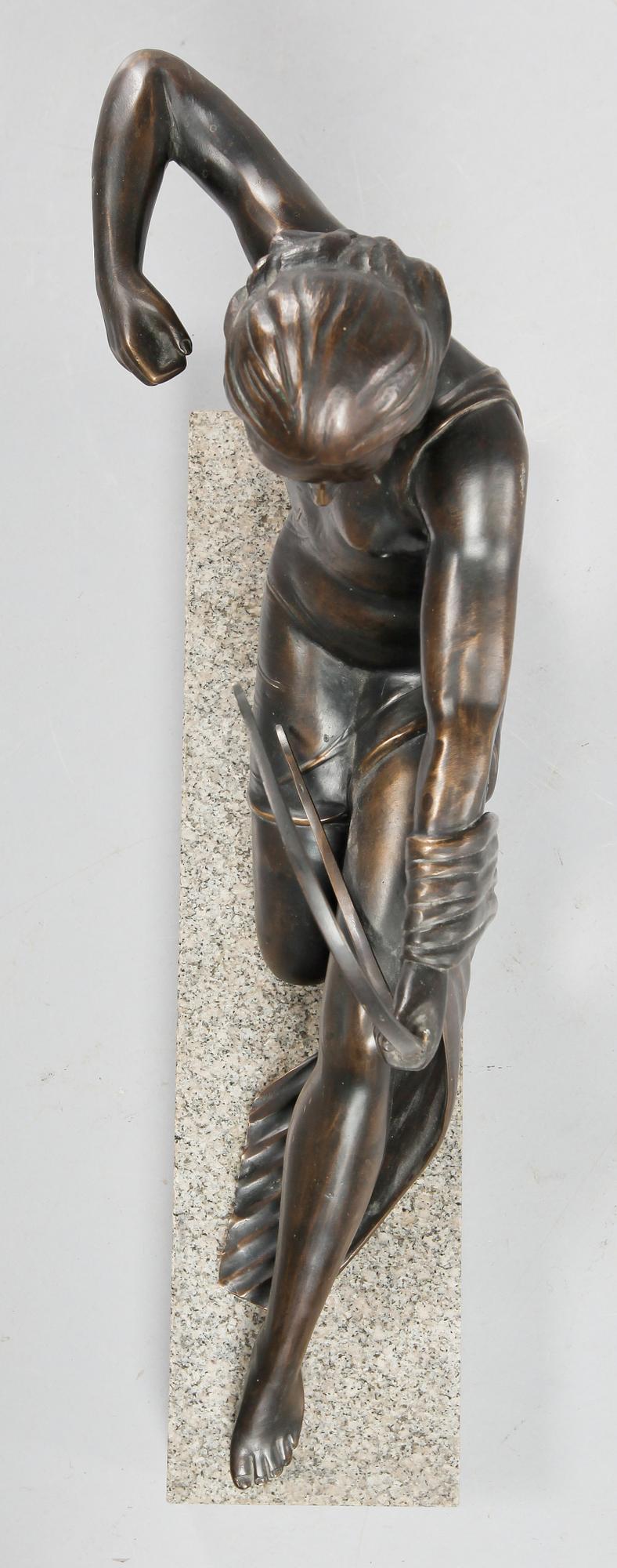 FIGURIN, patinerad brons, art déco, 1900-talets första hälft.