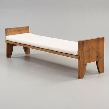 A stained pine daybed possibly by Axel Einar Hjorth, Nordiska Kompaniet, Sweden ca 1930.