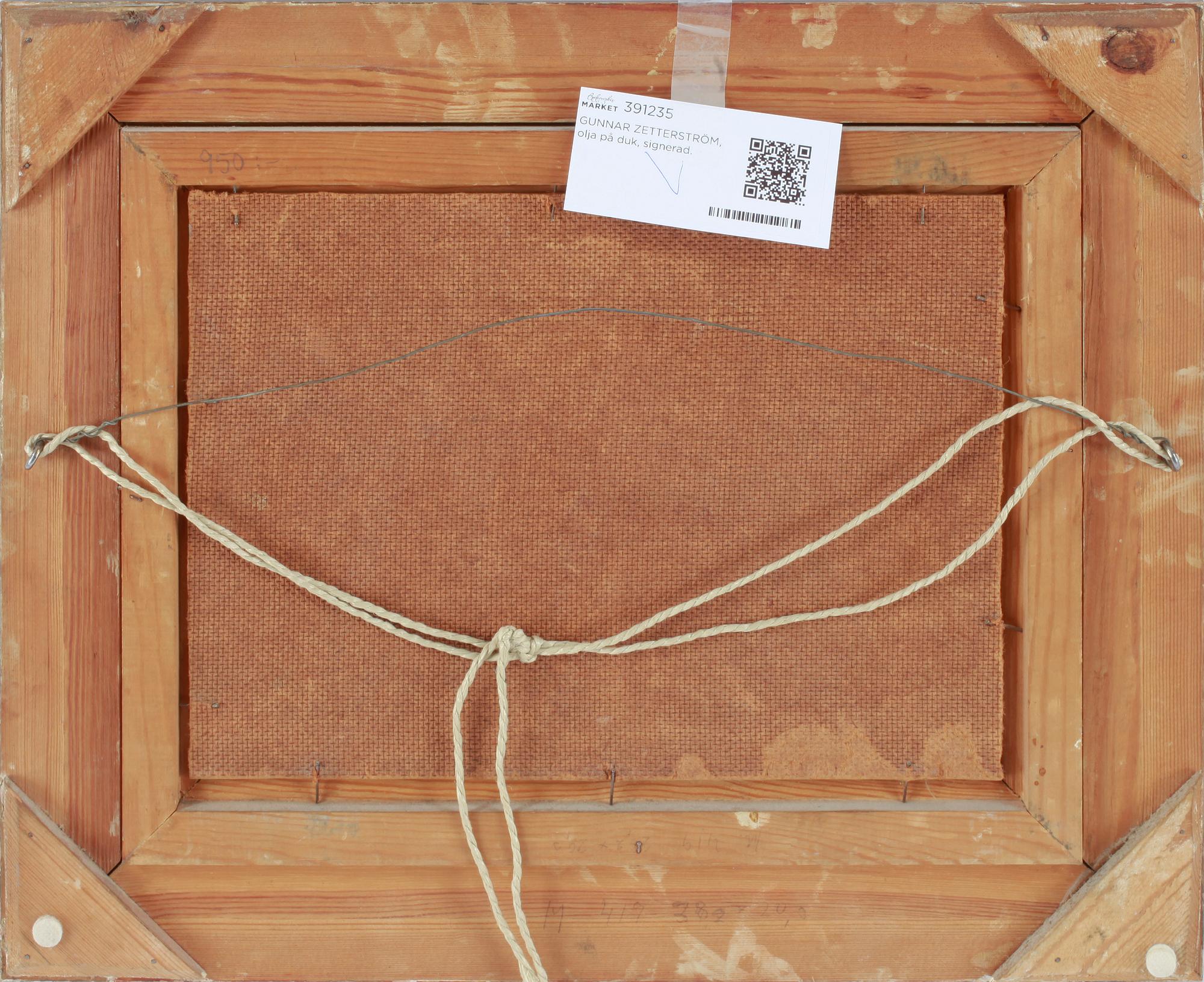 GUNNAR ZETTERSTRÖM, olja på pannå, signerad.