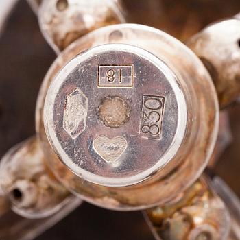 Two five-light silver candelabra, Kultakeskus, Hämeenlinna, Finland 1945 and 1985/-86.