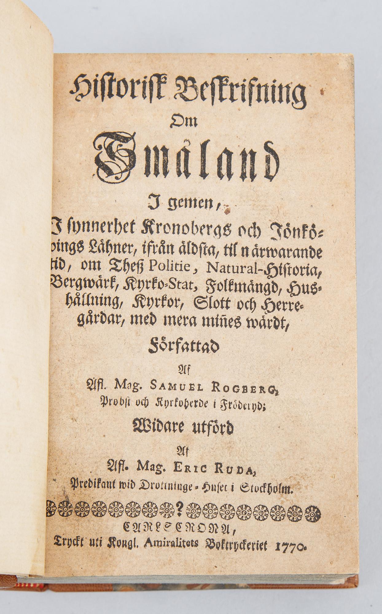 With a chapter by Linnaeus, 1770.