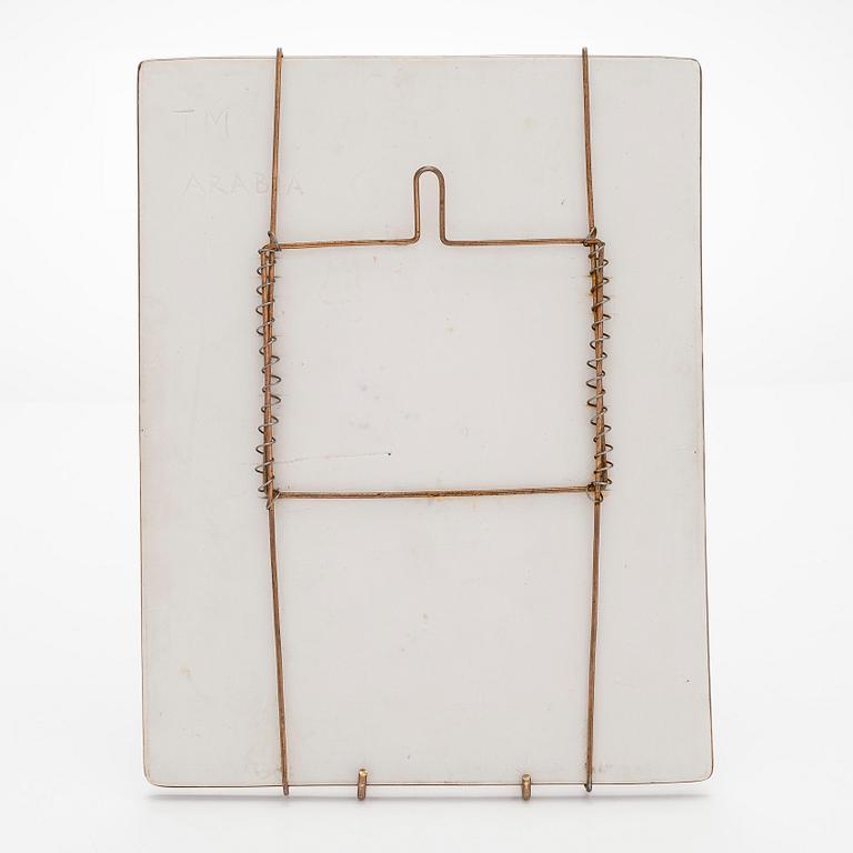 Toini Muona, a stoneware relief for Arabia, signed TM Arabia.