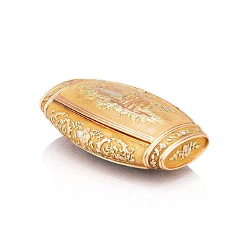 299. A French gold box en quatre couleurs, marks of Christian Petschler, Paris 1814-1822.