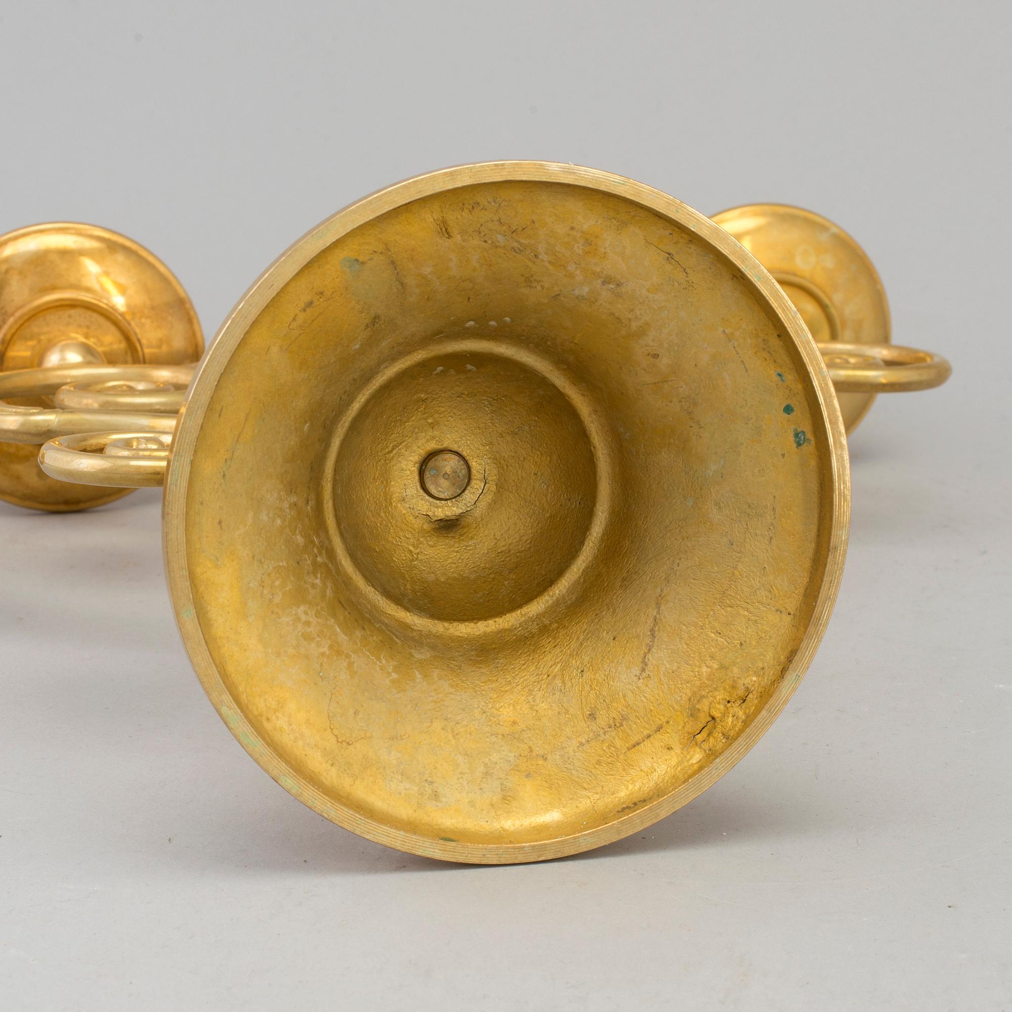 A  brass candelabrum "Mistel", designed by Bror Johansson for Skultuna. Second half of the 20th century.