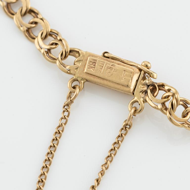 Bracelets, 2 pcs, 18K gold, Bismarck and X-link.
