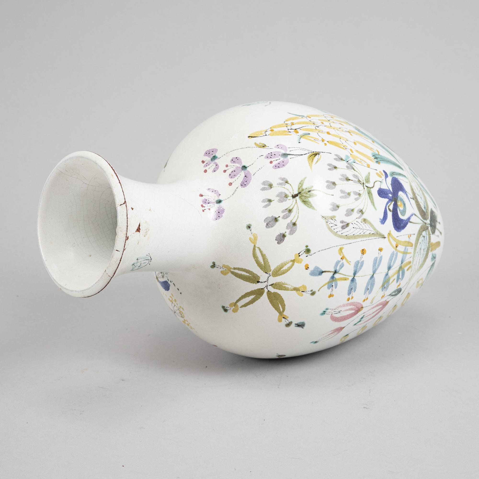 An earthenware vase by Stig Lindberg, Gustavsberg Studio.