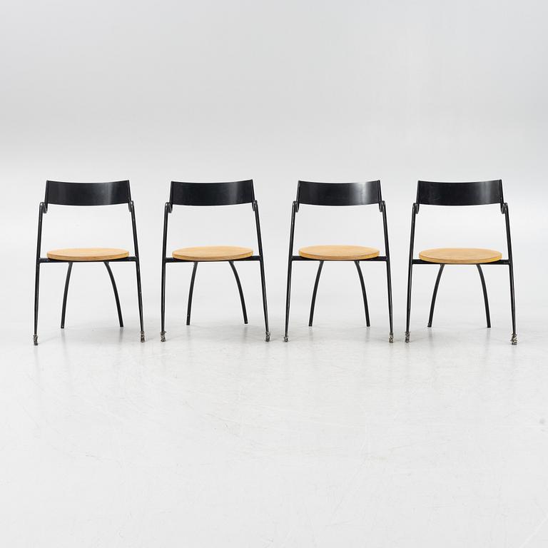 A set of four café chairs, probaly French.