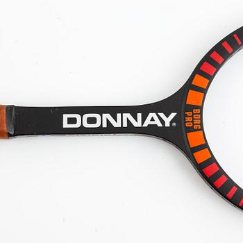 Tennis racket, Donnay. Signed by Björn Borg, customized Donnay Borg Pro.