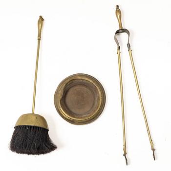 Brass utensils, 3 pieces, circa 1800.