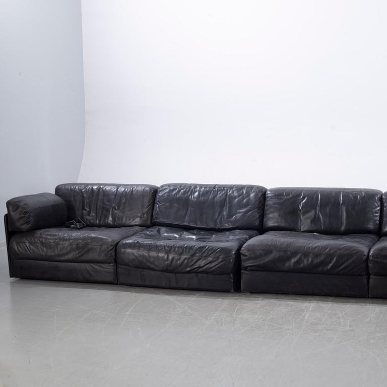 DE SEDE, svart soffa, "DS-76", 6 dlr, Schweiz, 1970-tal.