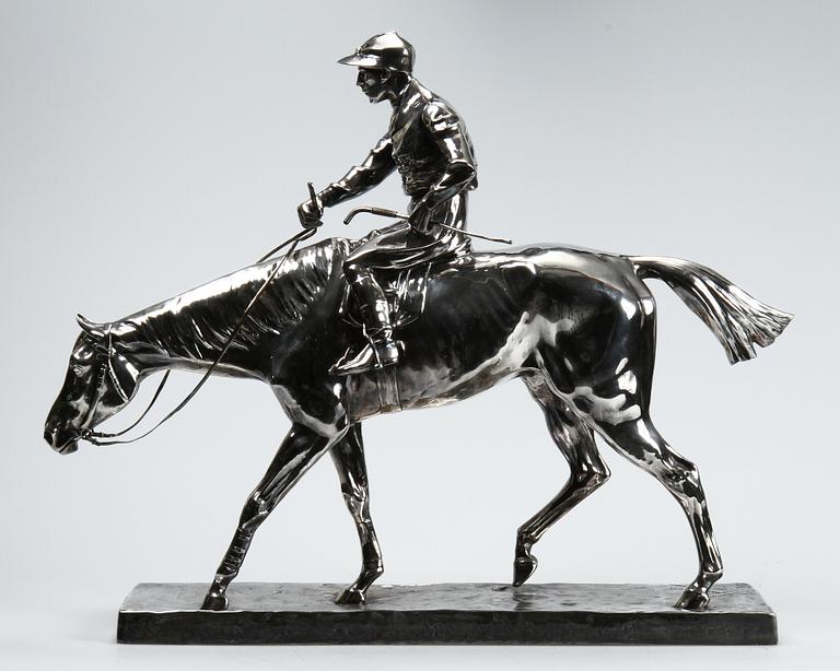 WILHELM ZWICK, skulptur, nysilver, Kayser, sign.