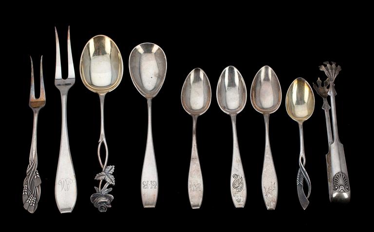 PARTI BESTICK, 28 delar, silver, bl.a. Helsingfors, 1900-tal. Totalvikt ca 460 g.