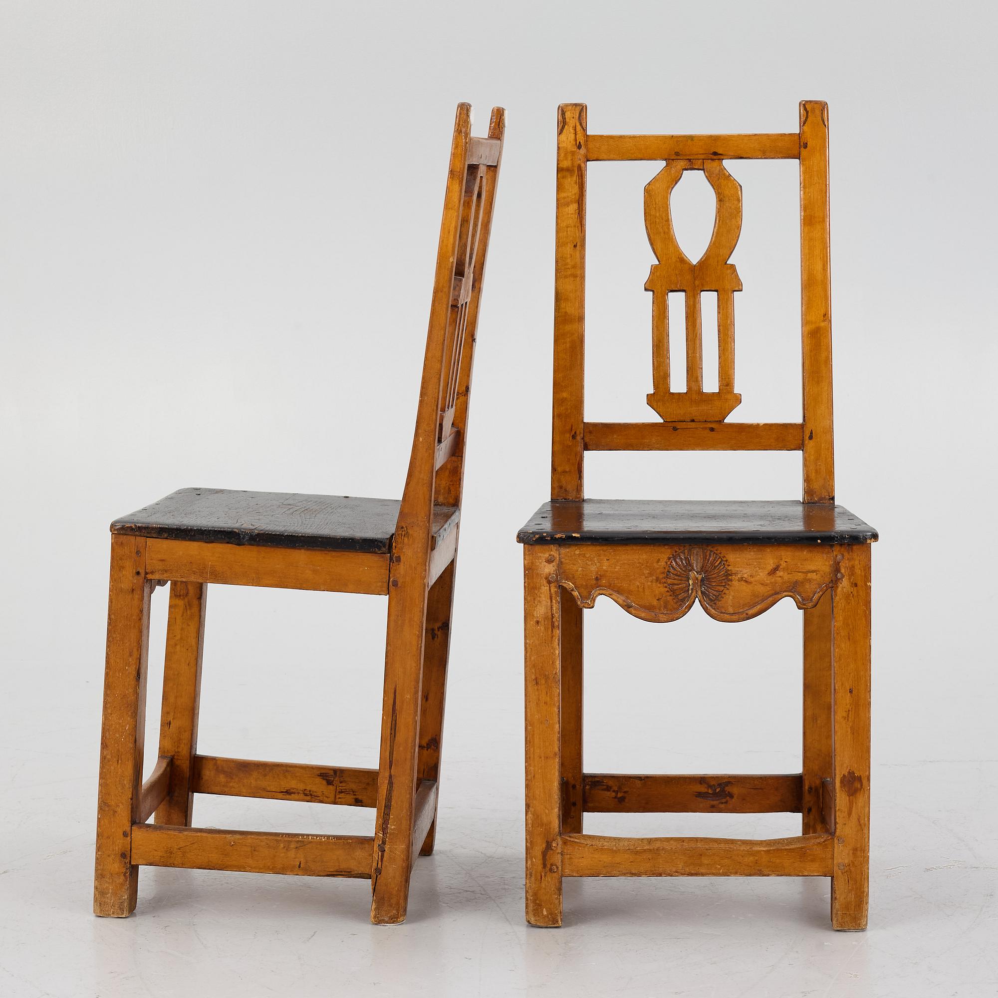 A pair of Swedish 18th/19th century chairs.