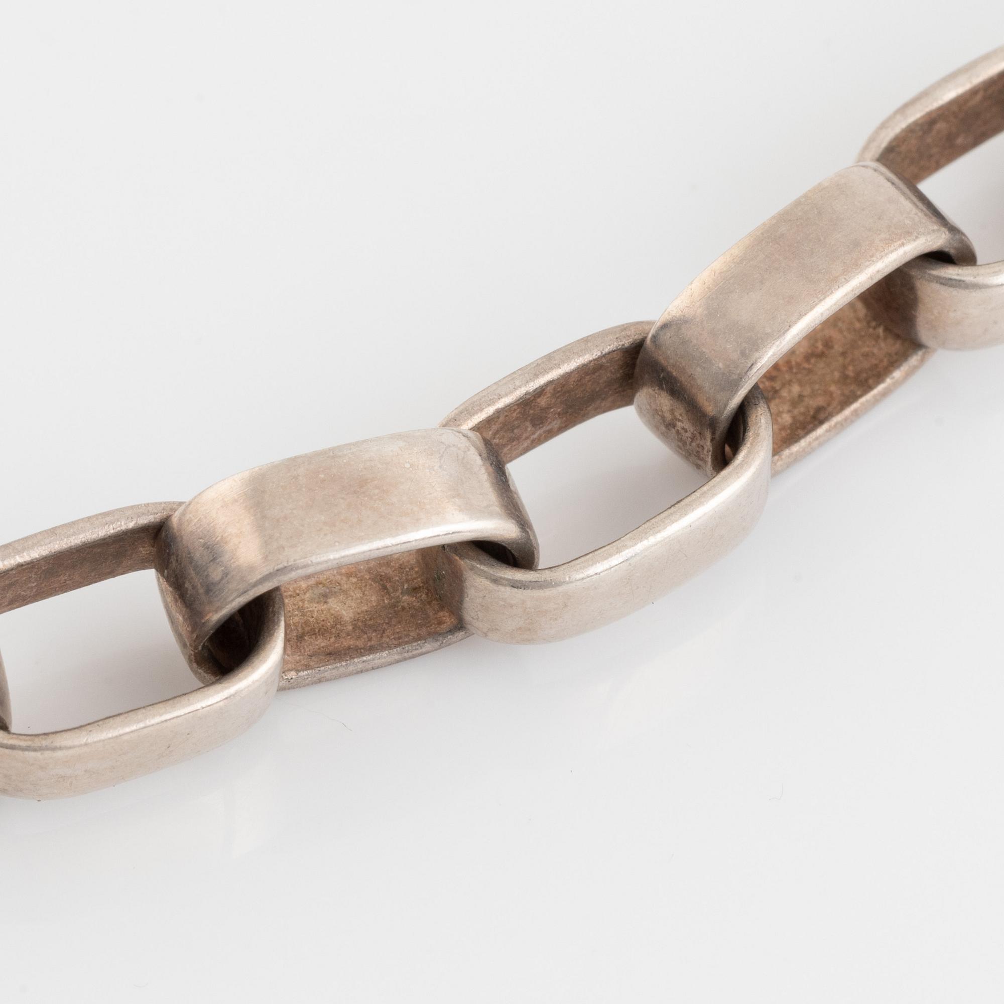 Sven-Erik Högberg, armband samt collier, silver.
