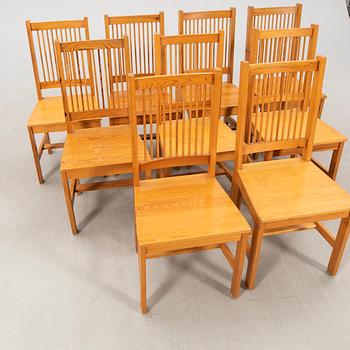 Table and chairs, 10 pieces, 1970s.