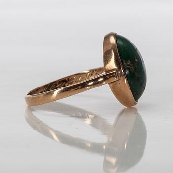 RING, 14K guld, turmalin, N. Westerback, Helsingfors 1953. Vikt 2,5 g.