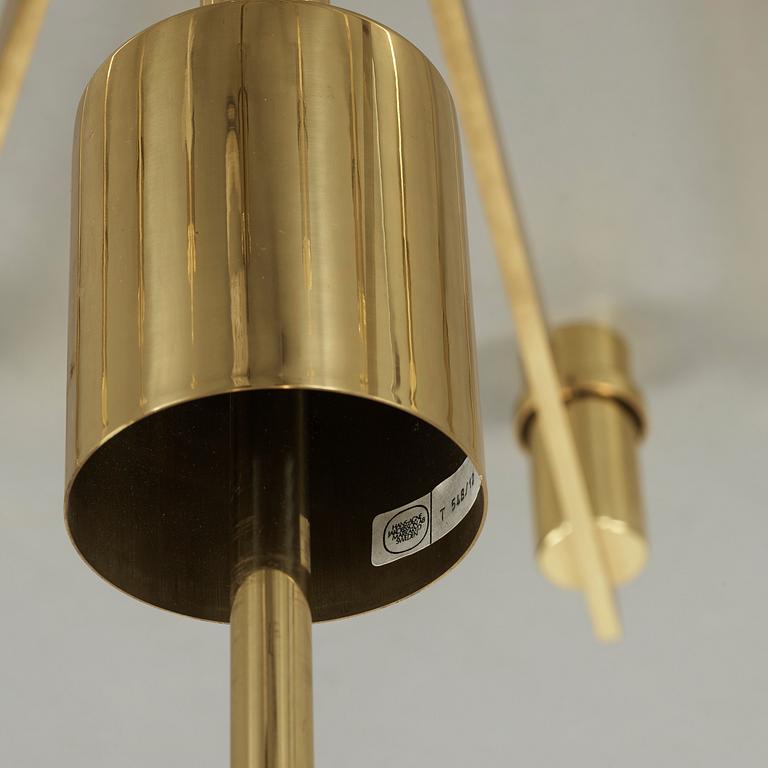 A Hans Agne Jakobsson brass twelve-light ceiling lamp, Markaryd, Sweden 1960's-70's, model T548/12.