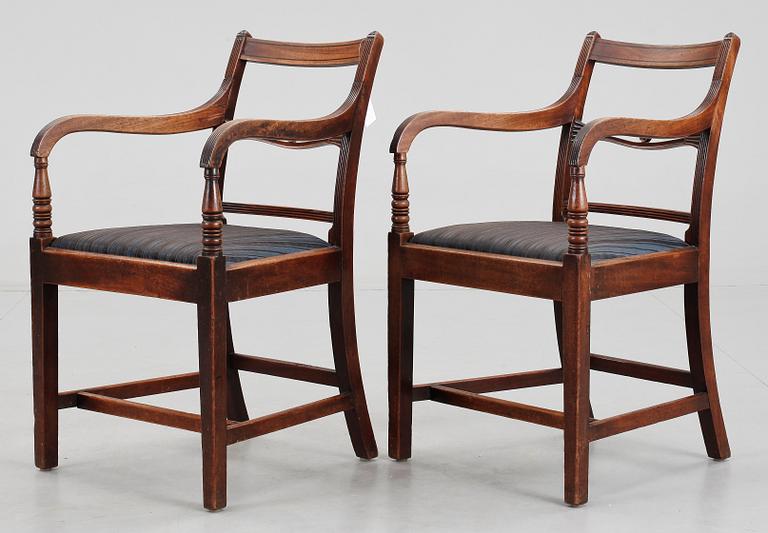 KARMSTOLAR, ett par, regency, England, 1800-talets första hälft.