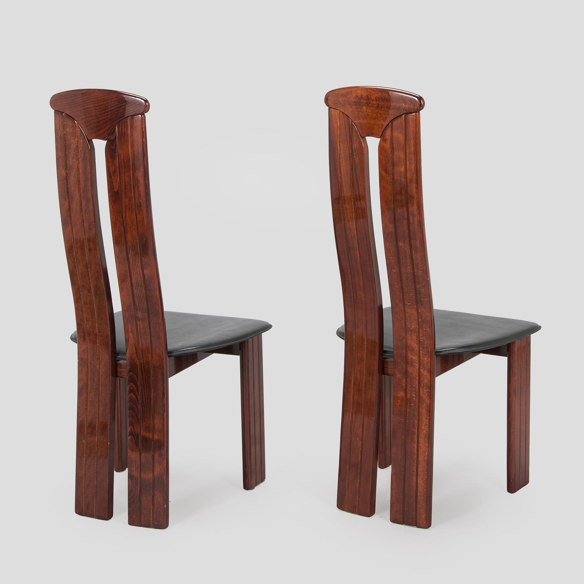 A set of eight dining chairs, Italy.