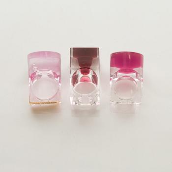 Siv Lagerström, three acrylic rings, 1970s.