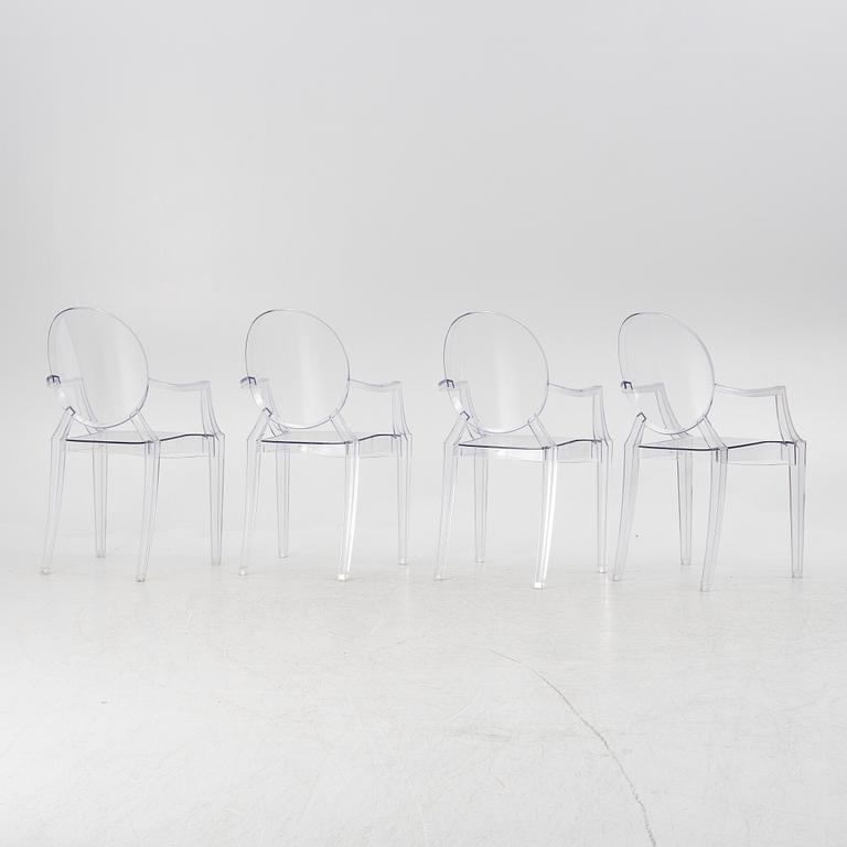 Philippe Starck, karmstolar, 4 st , "Louis Ghost", Kartell.