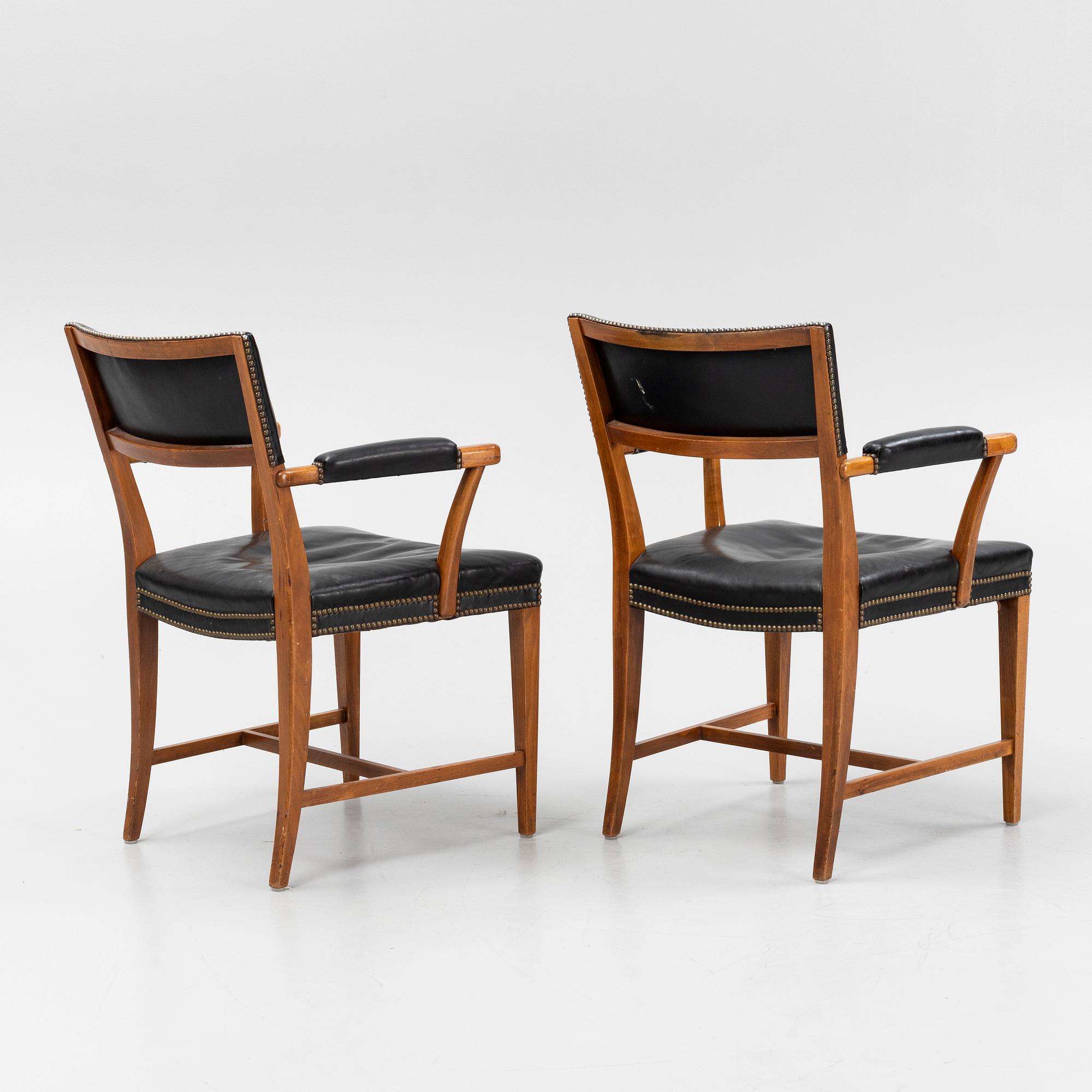 Josef Frank, a pair of model 695 armchairs, Firma Svenskt Tenn, Sweden.