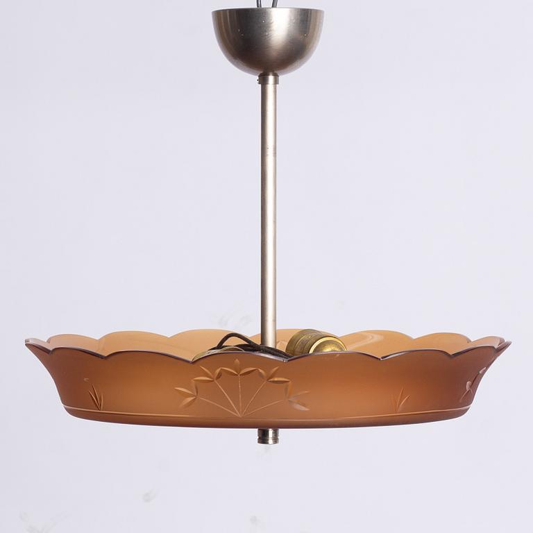 Kosta, attributed to, a ceiling lamp, 1930s.