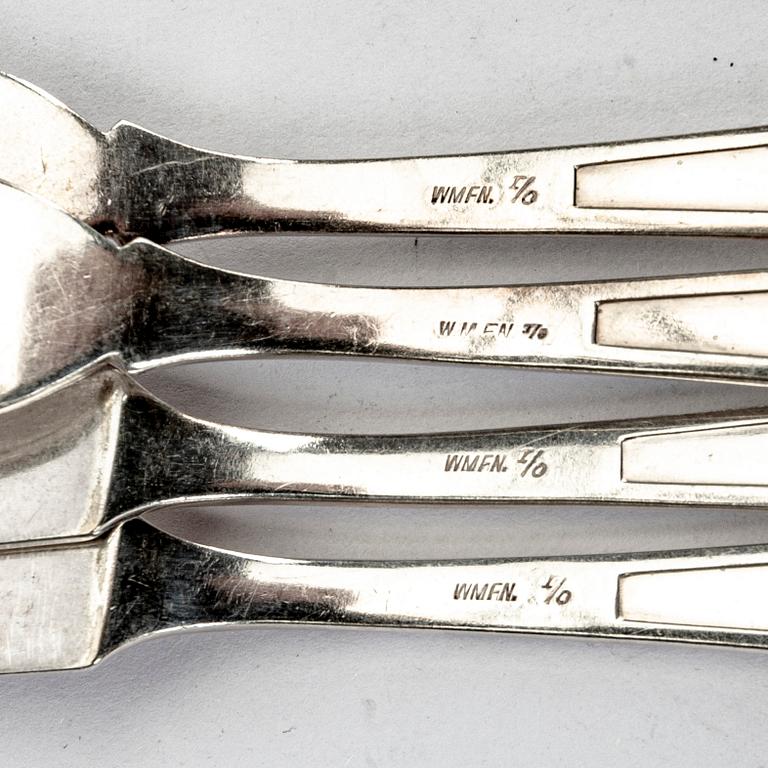 Württembergische Metallwarenfabrik, (WMF) a set of 24 epns fish cutlery eraly 1900s.