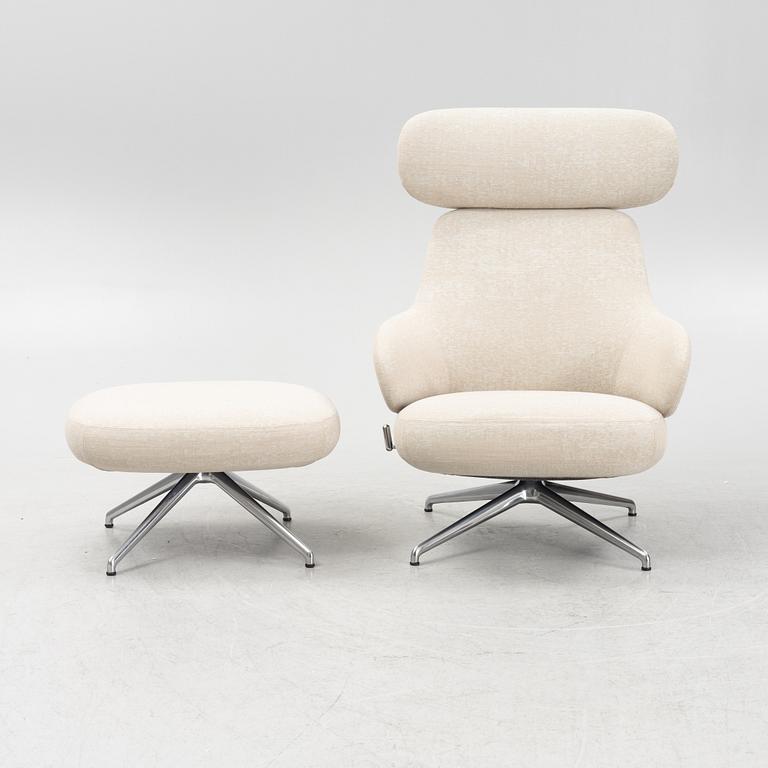 Khodi Feiz, a 'Pillo' armchair and a foot stool, Swedese,