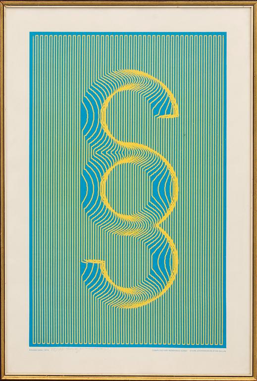 STURE JOHANNESSON, computed art, Arbetets Galleri 1974 52/100.